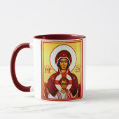 Theotokos met kinderpictogram en orthodoxe Mok (Links)