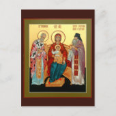 Theotokos met St. Nicholas en Blessed Seraphim Briefkaart (Voorkant)