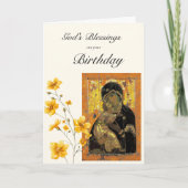 Theotokos van Vladimir Icon Orthodoxe Verjaardag K Bedankkaart (Voorkant)
