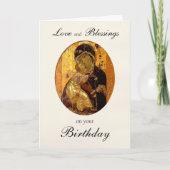 Theotokos van Vladimir Icon Orthodoxe Verjaardag K Kaart (Voorkant)