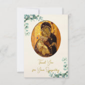 Theotokos van Vladimir Orthodox Christelijke Begra Bedankkaart (Voorkant)
