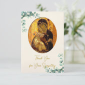 Theotokos van Vladimir Orthodox Christelijke Begra Bedankkaart (Staand voorkant)