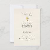 Theotokos van Vladimir Orthodox Christelijke Begra Bedankkaart (Achterkant)