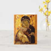 Theotokos van Vladimir Pascha (Pasen) Kaart (Gele Bloem)
