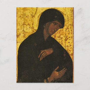 Theotokos van Vysotsky Chin Orthodox Icon Briefkaart