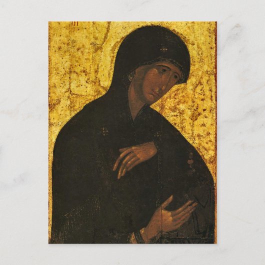 Theotokos van Vysotsky Chin Orthodox Icon Briefkaart (Voorkant)