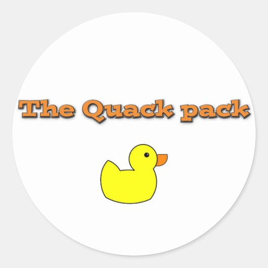 thequackpack.png ronde sticker (Voorkant)