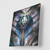 Thera Etheral Queen of Galaxy Wall Clock Vierkante Klok (Hoek)