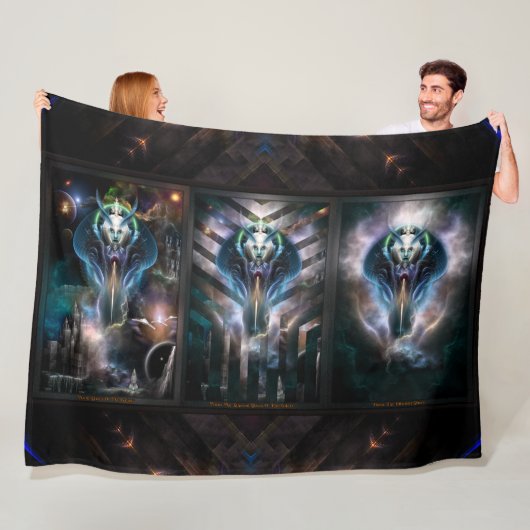 Thera Queen Fractal Trilogy 2XFrame Fleece Deken (In situ)