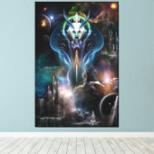 Thera Queen of the Galaxy BLK Border Canvas Afdruk (Insitu (Houten vloer))