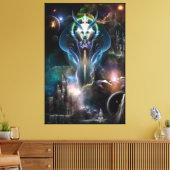 Thera Queen of the Galaxy BLK Border Canvas Afdruk (Insitu (Woonkamer))