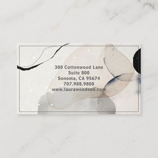 Therapeut Abstracte serene Waterverf Visitekaartje (Achterkant)