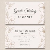 Therapeut Botanische Bloemen Blush Zwart Elegant Visitekaartje