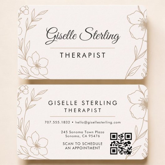 Therapeut Botanische Bloemist QR Code Professionee Visitekaartje