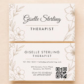 Therapeut Botanische QR Code Blush Elegant Visitekaartje