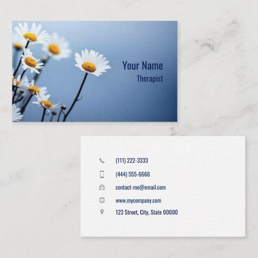 therapeut chamomile blue van  adviseur visitekaartje (Voorkant / Achterkant)