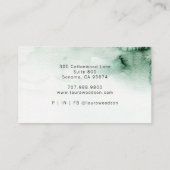 Therapeut Counselor Abstracte Waterverf Groen Visitekaartje (Achterkant)