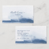 Therapeut Counselor Blauw Abstracte Waterverf Visitekaartje (Voorkant / Achterkant)