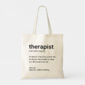 Therapeut Definitie, Psycholoog Geestelijke Gezond Tote Bag (Achterkant)
