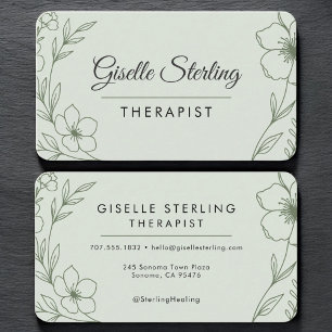Therapeut Florale Salie Groene Professioneel Visitekaartje