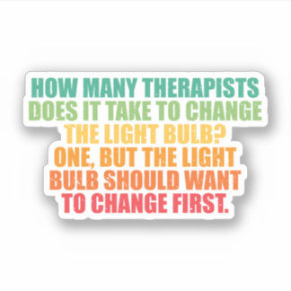 Therapeut gloeilamp grap sticker