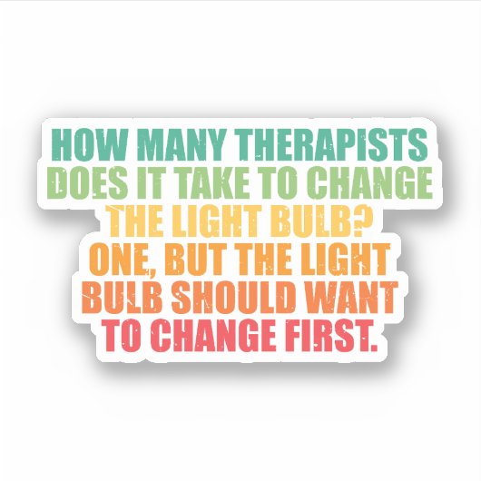 Therapeut gloeilamp grap sticker (Voorkant)