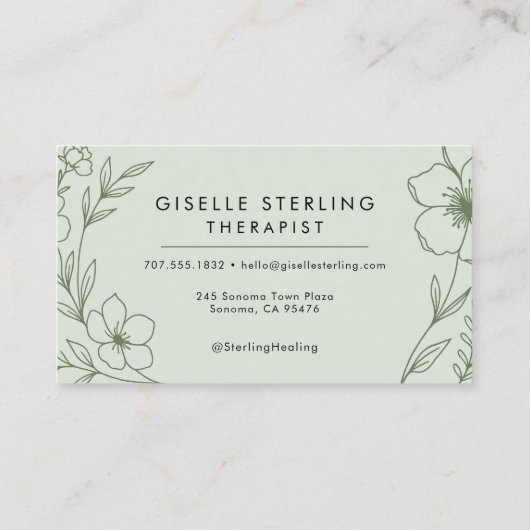 Therapeut Holistische Botanische Wijze Groen Moder Visitekaartje (Achterkant)