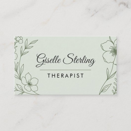 Therapeut Holistische Botanische Wijze Groen Moder Visitekaartje (Voorkant)