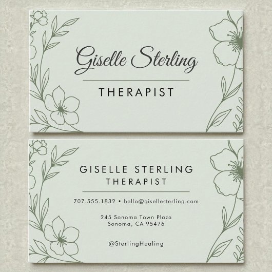 Therapeut Holistische Botanische Wijze Groen Moder Visitekaartje