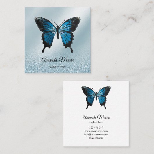 therapeut holografen squa , die een handjevol mann vierkante visitekaartje (Voorkant / Achterkant)