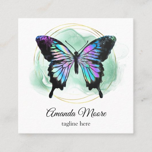 therapeut holografen squa , die een handjevol mann vierkante visitekaartje (Voorkant)