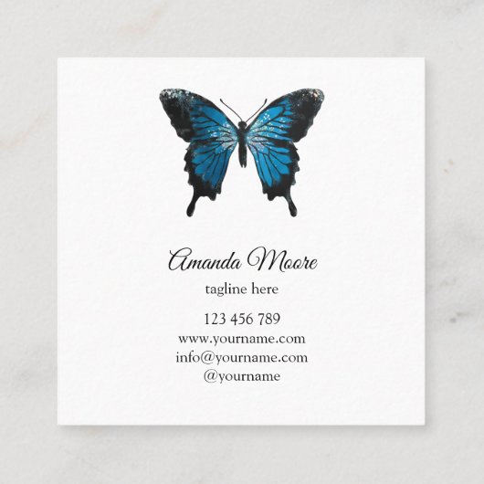 therapeut holografen squa , die een handjevol mann vierkante visitekaartje (Achterkant)