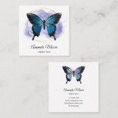 therapeut holografen squa , die een handjevol mann vierkante visitekaartje (Voorkant / Achterkant)