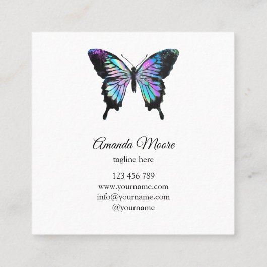 therapeut holografen squa , die een handjevol mann vierkante visitekaartje (Achterkant)