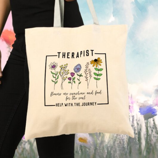 Therapeut Hulp met de Journey Wildflower Quote Tote Bag