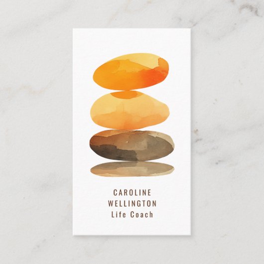 Therapeut Life Coach Moderne Waterverf QR Code Visitekaartje (Voorkant)