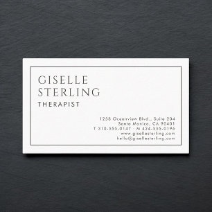 Therapeut Luxe Minimalistisch Zwart Wit Visitekaartje