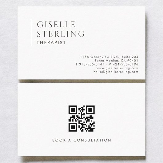 Therapeut moderne professionele QR-code Visitekaartje