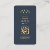 Therapeut Monogram Therapie Modern Donkerblauw Visitekaartje (Achterkant)