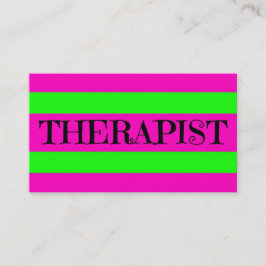 Therapeut Neon Green en Hot Pink Visitekaartje