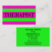 Therapeut Neon Green en Hot Pink Visitekaartje (Voorkant / Achterkant)
