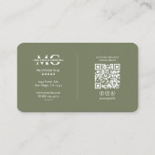 Therapeut Personal Trainer Fitness Sage Modern Visitekaartje (Achterkant)