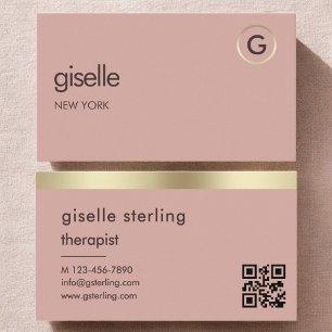 Therapeut Psycholoog Roze Goud QR Code Visitekaartje