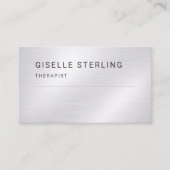 Therapeut Silver Metallic Professioneel Visitekaartje (Voorkant)