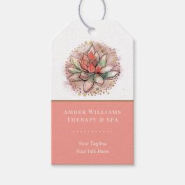 Therapeut Spa Succulente Yoga Genezende Hang Tag  Cadeaulabel
