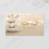 Therapeut, Stenen, Zand, Gouden Boom Silhouet Visitekaartje (Voorkant)