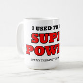 Therapeut Superkracht Funny Mok (Voorkant links)