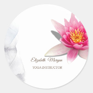 Therapeut, Watercolor Lotus, Yoga Ronde Sticker