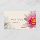 Therapeut, Waterverf Lotus, Yoga Visitekaartje (Voorkant)