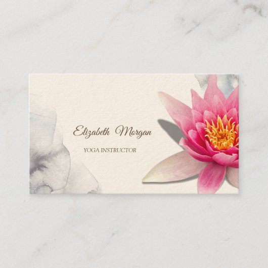 Therapeut, Waterverf Lotus, Yoga Visitekaartje (Voorkant)